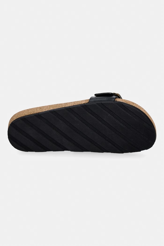 Tommy Hilfiger papucs női bőr TH CLASSIC CORK SANDAL PEARL LTH FW0FW09344 fekete