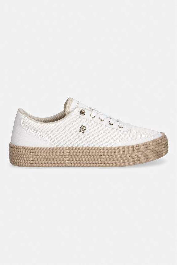 Tommy Hilfiger TH FOXING PLATFORM ROPE tenisówki damskie FW0FW09173 biały SS26