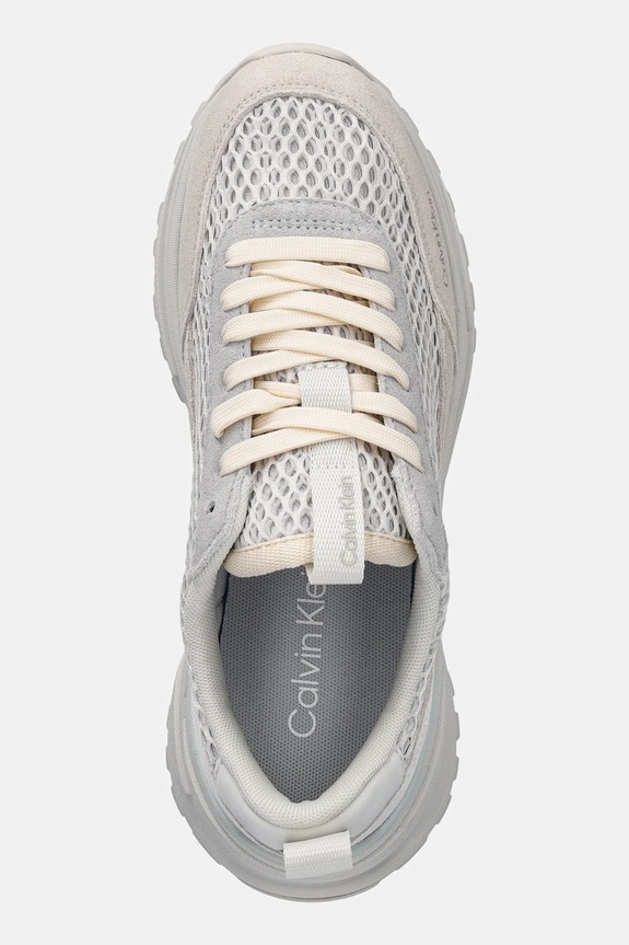 Sneakers Calvin Klein HIKE RUNNER LACE UP TECHMIX λευκό YW0YW02030