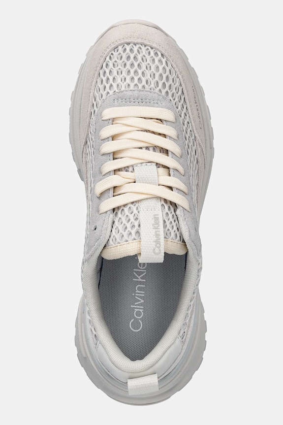Sneakers Calvin Klein HIKE RUNNER LACE UP TECHMIX λευκό YW0YW02030
