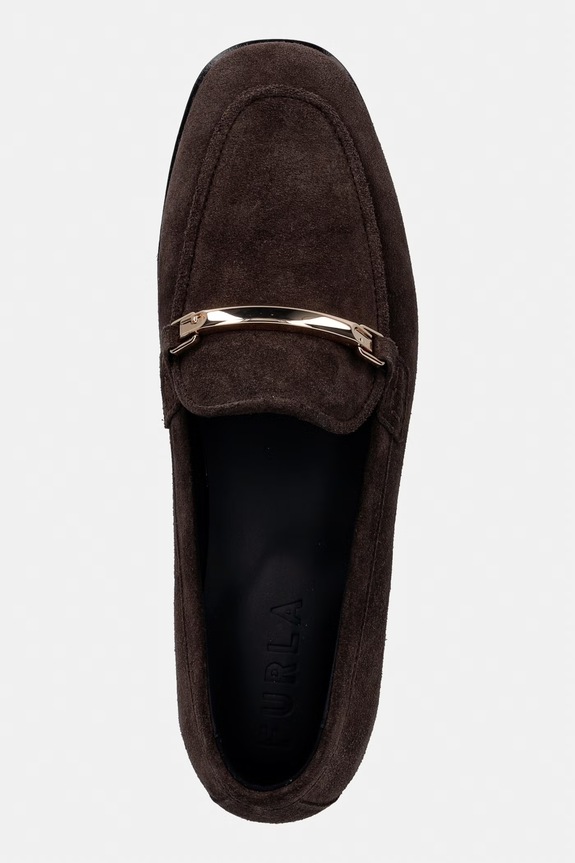 Mokasinke od brušene kože Furla Heritage Loafer smeđa YK75FHE.Y61000.2566S