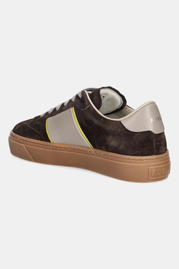 Încălțăminte Furla sneakers din piele întoarsă Enjoy Lace-Up Sneaker YK58ENJ.BX4394.4713S maro