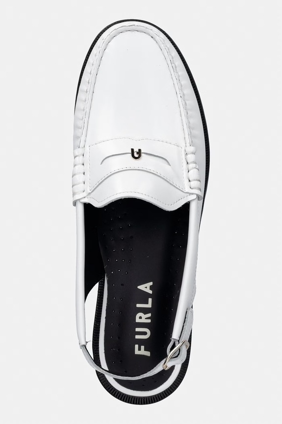 Кожаные мокасины Furla College Loafer белый YK55FCG.T20000.01B00