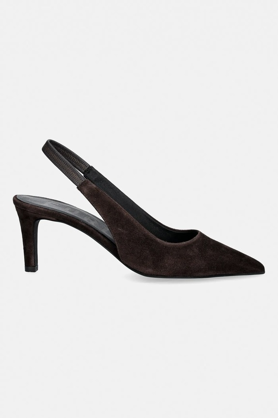 Furla tocuri din piele întoarsă Essential Slingback YK44FSN.C10000.3388S maro SS26