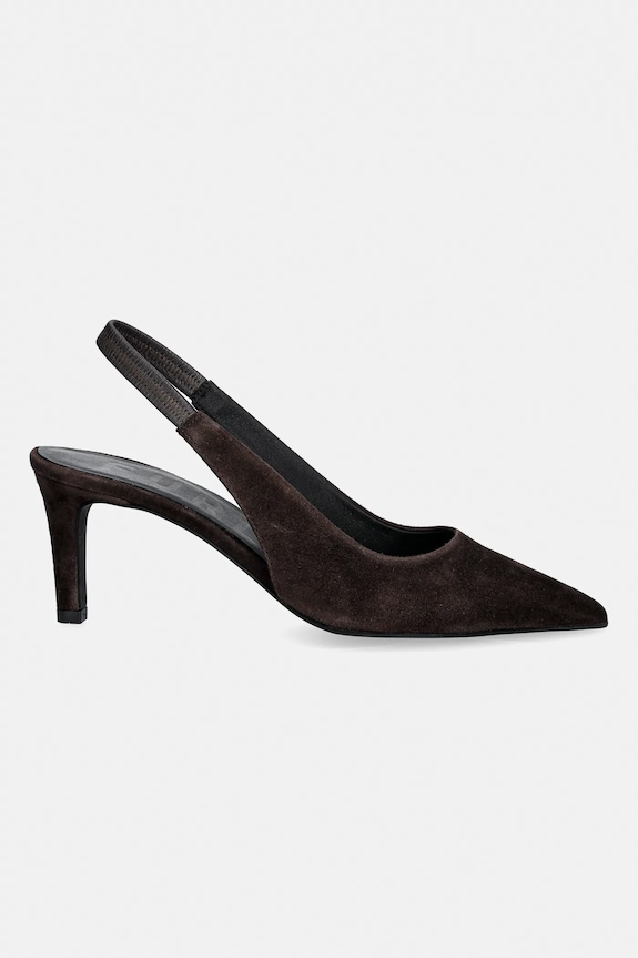 Furla tocuri din piele întoarsă Essential Slingback YK44FSN.C10000.3388S maro SS26
