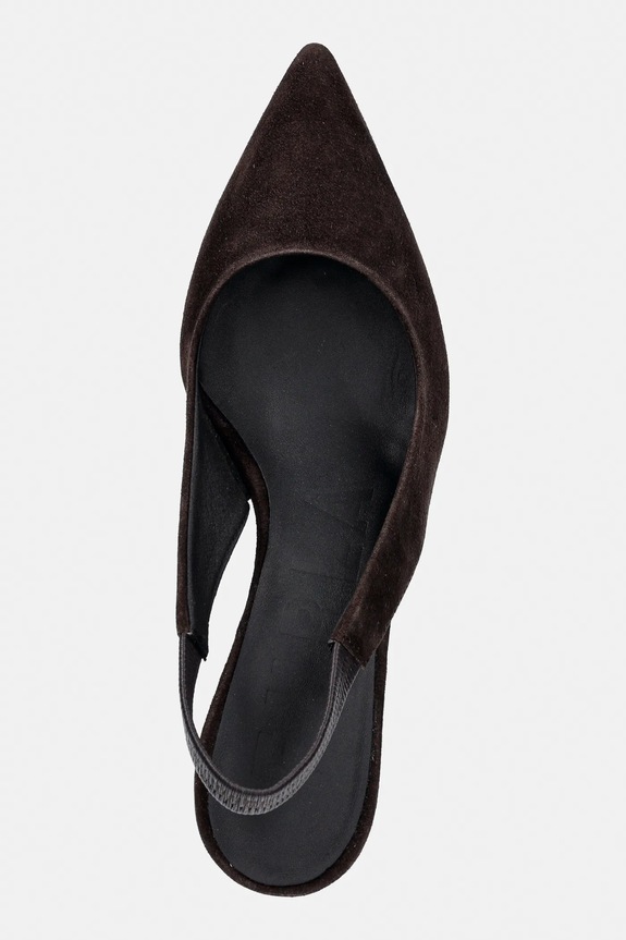 Furla tocuri din piele întoarsă Essential Slingback maro YK44FSN.C10000.3388S