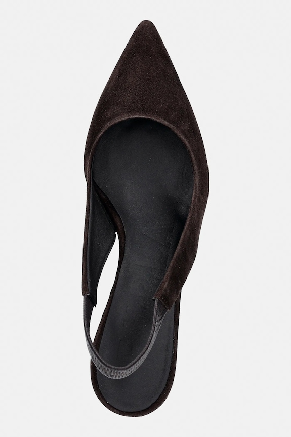 Furla tocuri din piele întoarsă Essential Slingback maro YK44FSN.C10000.3388S