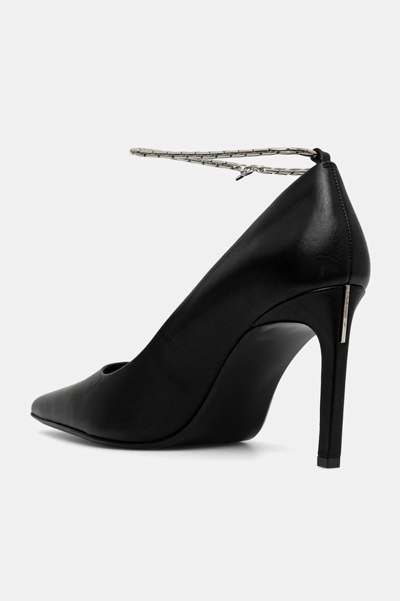 Παπούτσια Δερμάτινες γόβες Calvin Klein ESS STILETTO HDW CHAIN LTH 90 HW0HW02718 μαύρο