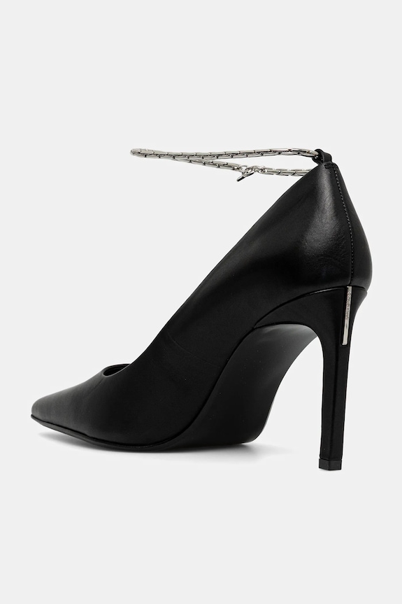 Παπούτσια Δερμάτινες γόβες Calvin Klein ESS STILETTO HDW CHAIN LTH 90 HW0HW02718 μαύρο
