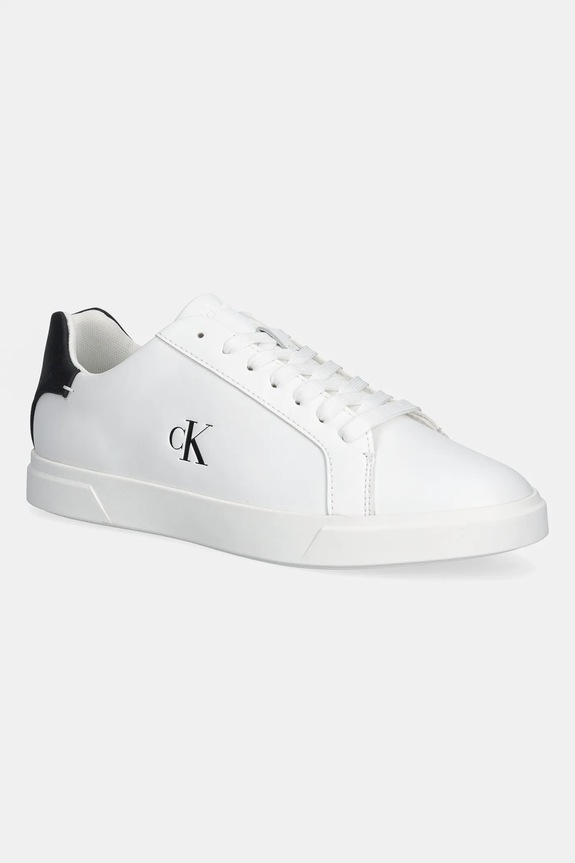 Calvin Klein sneakers LOW PRO CUP LACEUP LTH MOIRE pelle fiore bianco HW0HW02845