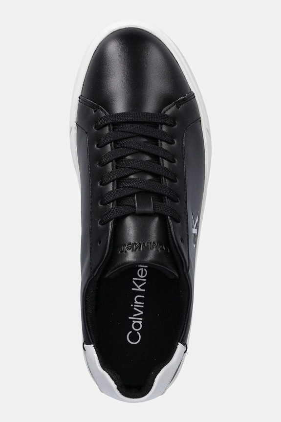 Tenisky Calvin Klein LOW PRO CUP LACEUP LTH MOIRE černá HW0HW02845