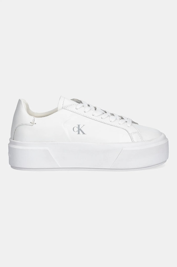 Δερμάτινα sneakers Calvin Klein FLATFORM LACE UP LTH MG YW0YW01928 λευκό SS26
