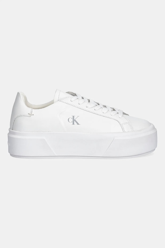 Δερμάτινα sneakers Calvin Klein FLATFORM LACE UP LTH MG YW0YW01928 λευκό SS26