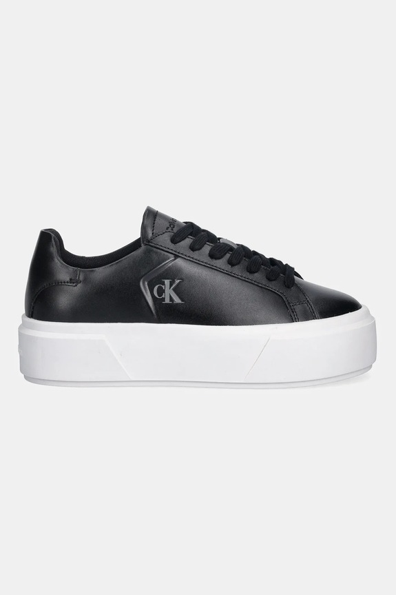 Δερμάτινα sneakers Calvin Klein FLATFORM LACE UP LTH MG YW0YW01928 μαύρο SS26