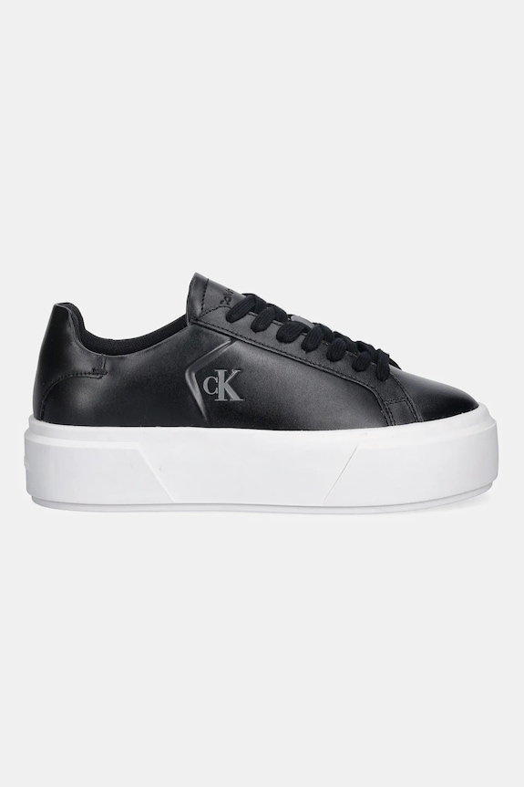 Δερμάτινα sneakers Calvin Klein FLATFORM LACE UP LTH MG YW0YW01928 μαύρο SS26