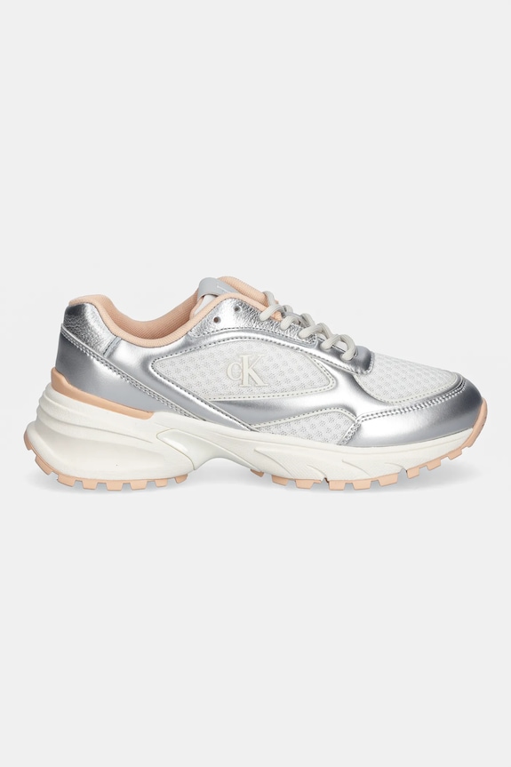 Calvin Klein sneakers HIKE RUNNER LACE UP MESH MIX MET YW0YW02063 bianco SS26