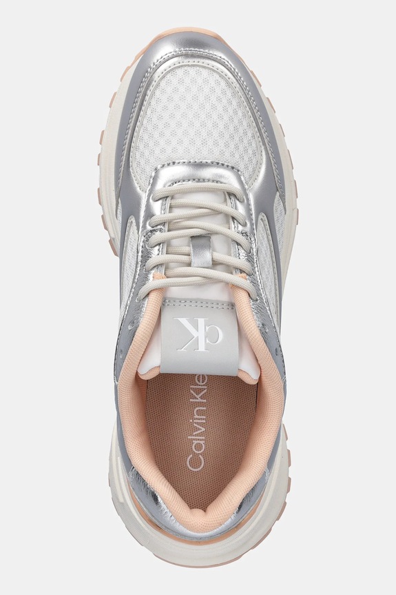 Calvin Klein sneakers HIKE RUNNER LACE UP MESH MIX MET bianco YW0YW02063