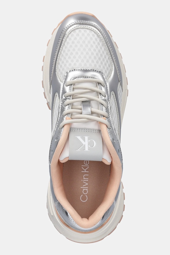 Calvin Klein sneakers HIKE RUNNER LACE UP MESH MIX MET bianco YW0YW02063