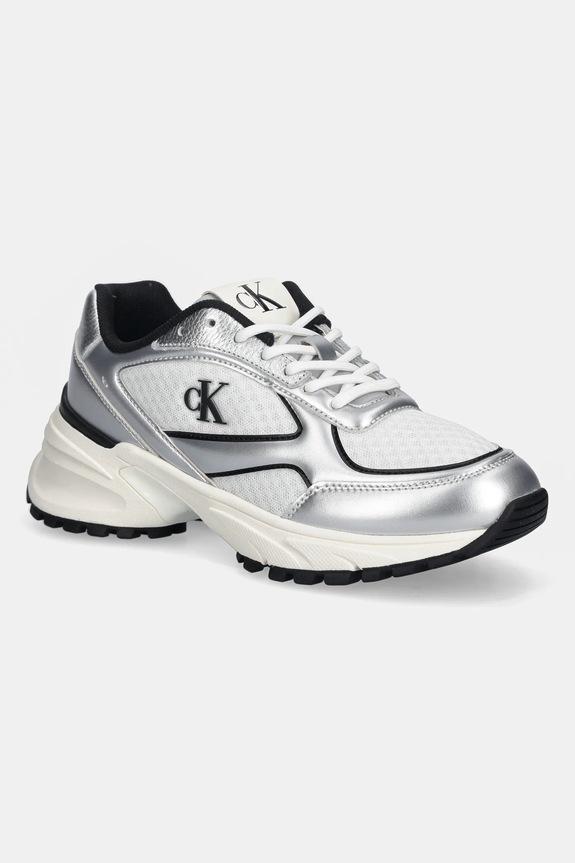 Calvin Klein sneakers HIKE RUNNER LACE UP MESH MIX MET tessile grigio YW0YW02063