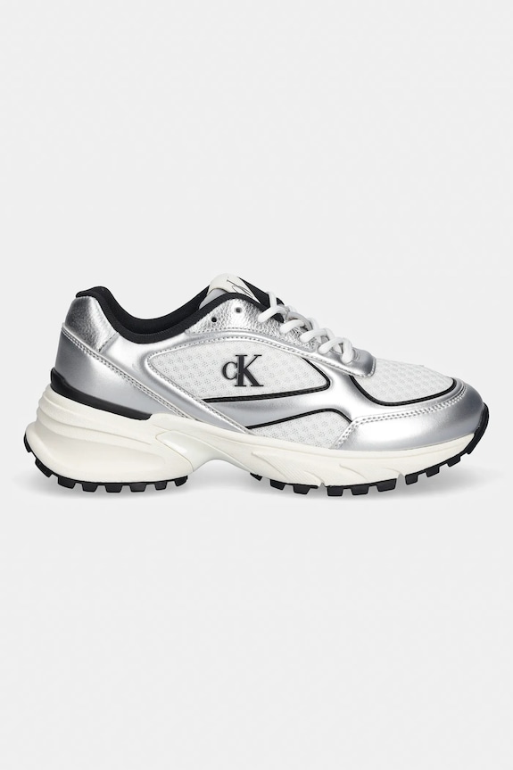 Calvin Klein sneakers HIKE RUNNER LACE UP MESH MIX MET YW0YW02063 grigio SS26