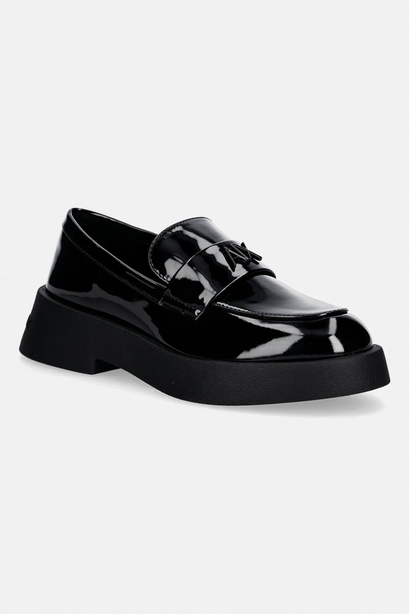 Armani Exchange mocasini imitatie de piele lacuita negru XW002207.AF21267.UC001