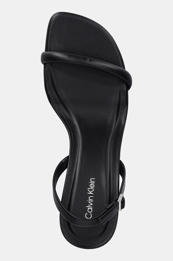 Calvin Klein sandały skórzane SCULPT KITT HEEL STRAPPY LTH czarny HW0HW02800