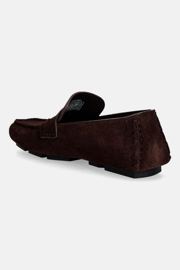 Obuv Semišové mokasíny Calvin Klein SQUARE DRIVER SUEDE HW0HW02844 hnedá