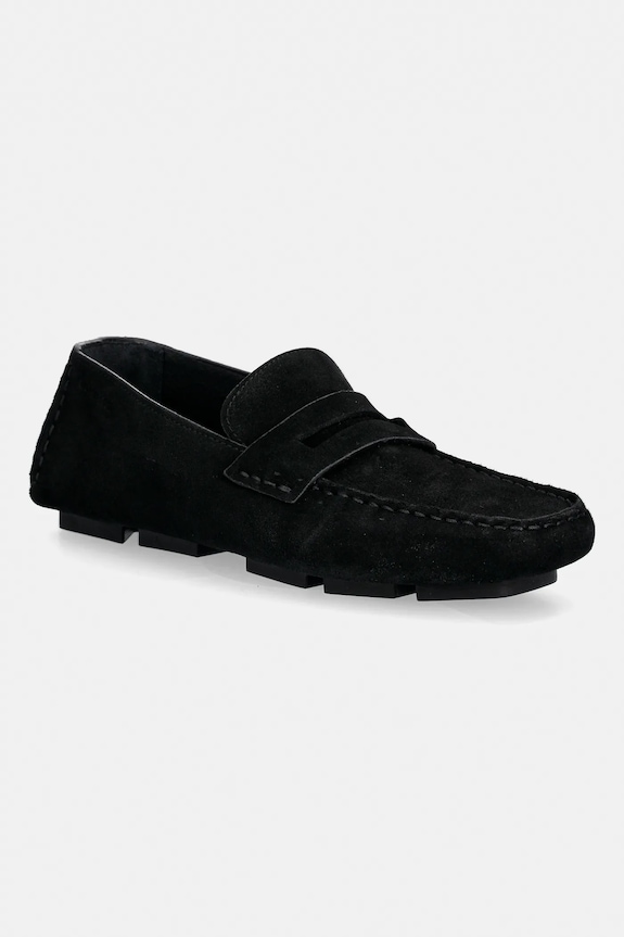 Calvin Klein mocasini din piele întoarsă SQUARE DRIVER SUEDE piele întoarsă negru HW0HW02844