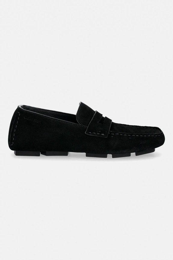 Calvin Klein mocasini din piele întoarsă SQUARE DRIVER SUEDE HW0HW02844 negru SS26