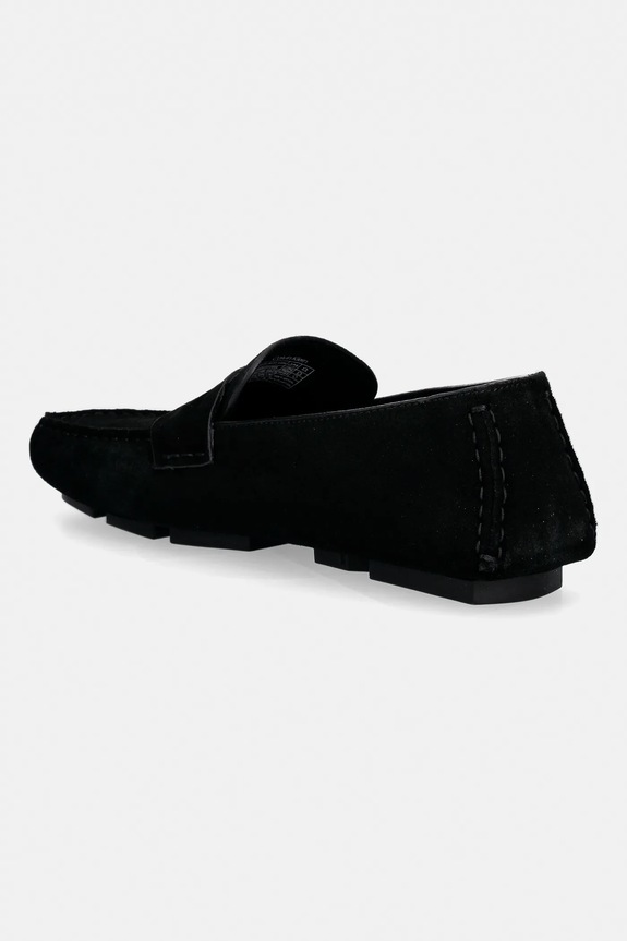 Încălțăminte Calvin Klein mocasini din piele întoarsă SQUARE DRIVER SUEDE HW0HW02844 negru
