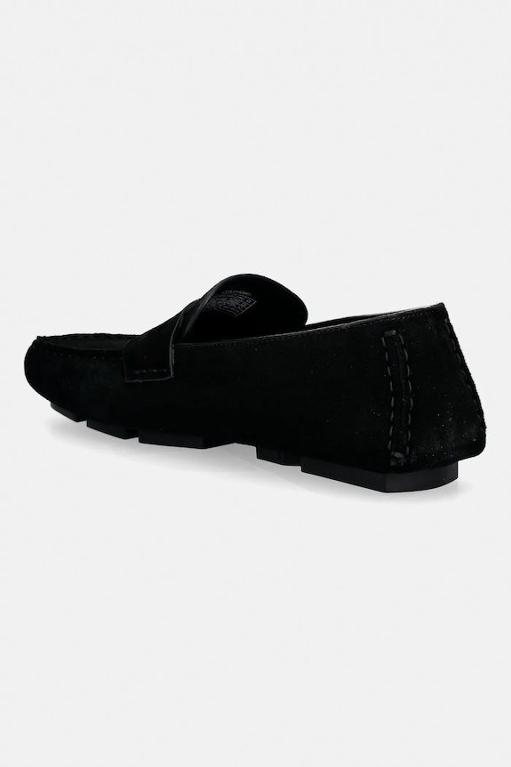 Încălțăminte Calvin Klein mocasini din piele întoarsă SQUARE DRIVER SUEDE HW0HW02844 negru