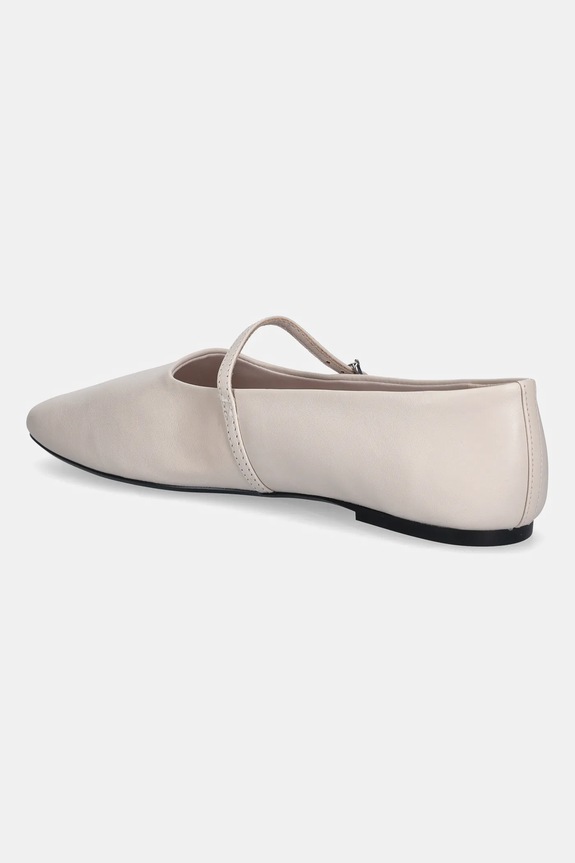 Παπούτσια Δερμάτινες μπαλαρίνες Calvin Klein OBLIQUE BALLERINA MJ LTH HDW HW0HW02847 μπεζ