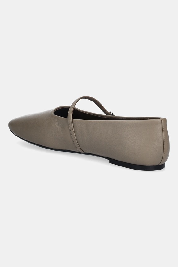 Cipők Calvin Klein bőr balerina cipő OBLIQUE BALLERINA MJ LTH HDW HW0HW02847 bézs