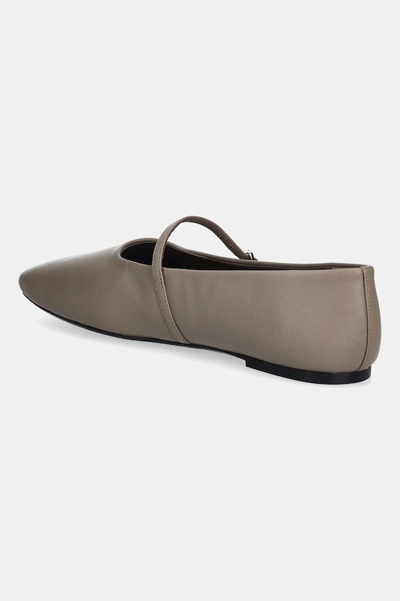 Cipők Calvin Klein bőr balerina cipő OBLIQUE BALLERINA MJ LTH HDW HW0HW02847 bézs