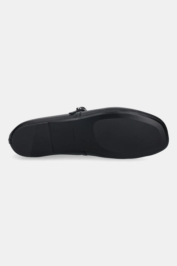 Δερμάτινες μπαλαρίνες Calvin Klein OBLIQUE BALLERINA MJ LTH HDW HW0HW02847 μαύρο