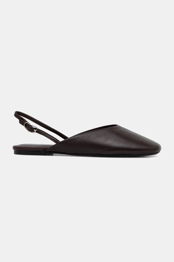Kožené balerínky Calvin Klein OBLIQUE BALLERINA SLINGBACK LTH HW0HW02852 burgundské SS26