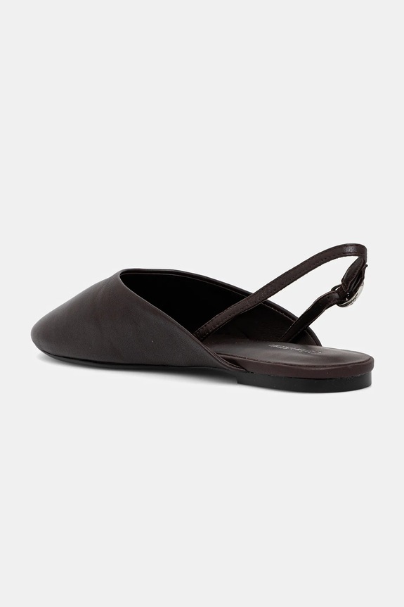 Obuv Kožené balerínky Calvin Klein OBLIQUE BALLERINA SLINGBACK LTH HW0HW02852 burgundské