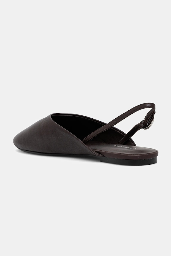Obuv Kožené balerínky Calvin Klein OBLIQUE BALLERINA SLINGBACK LTH HW0HW02852 burgundské