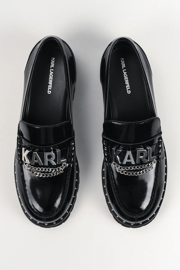 Karl Lagerfeld bőr mokaszin LOWELL fekete KL42226.000