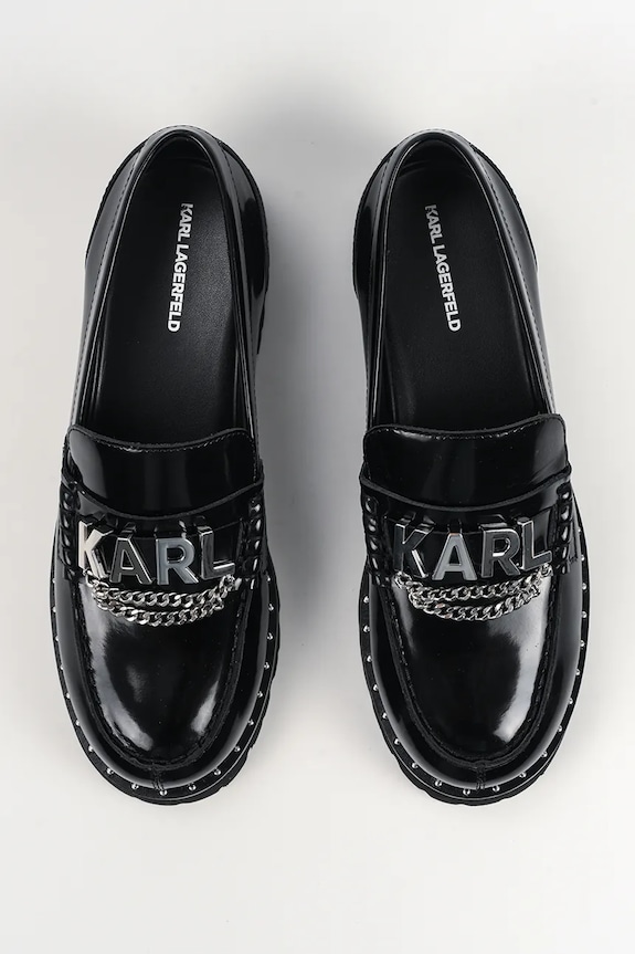 Karl Lagerfeld bőr mokaszin LOWELL fekete KL42226.000