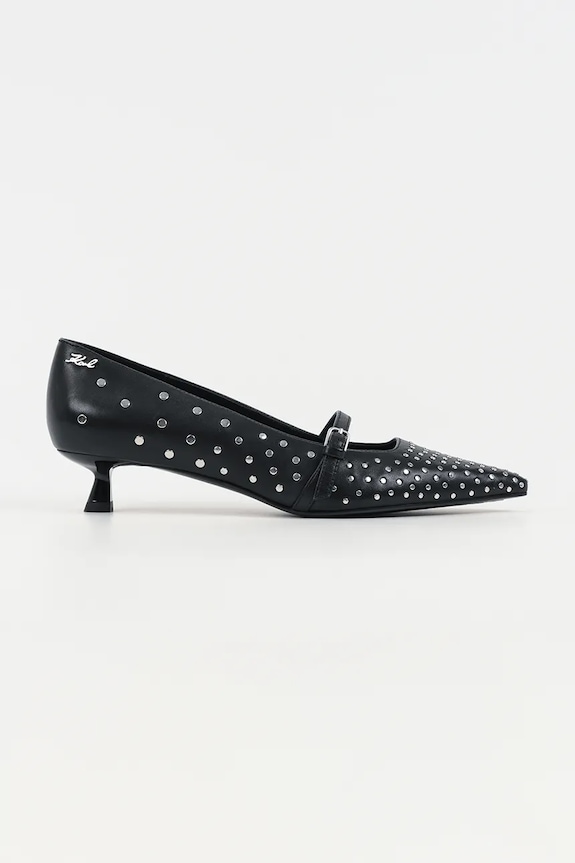 Karl Lagerfeld stilettos de piele PASHA kitten negru KL30106S.00S