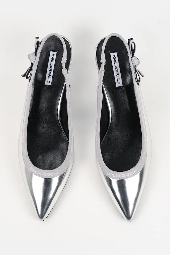 Karl Lagerfeld szpilki skórzane PANACHE srebrny KL30809.1MS