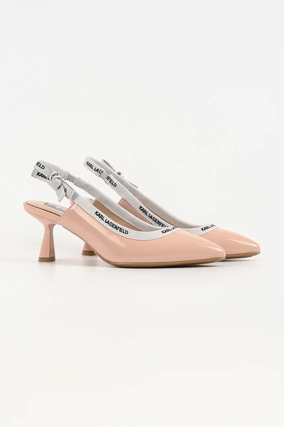 Kožené lodičky Karl Lagerfeld PANACHE KL30809.1NU béžová SS26