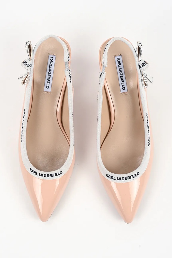 Kožené lodičky Karl Lagerfeld PANACHE béžová KL30809.1NU
