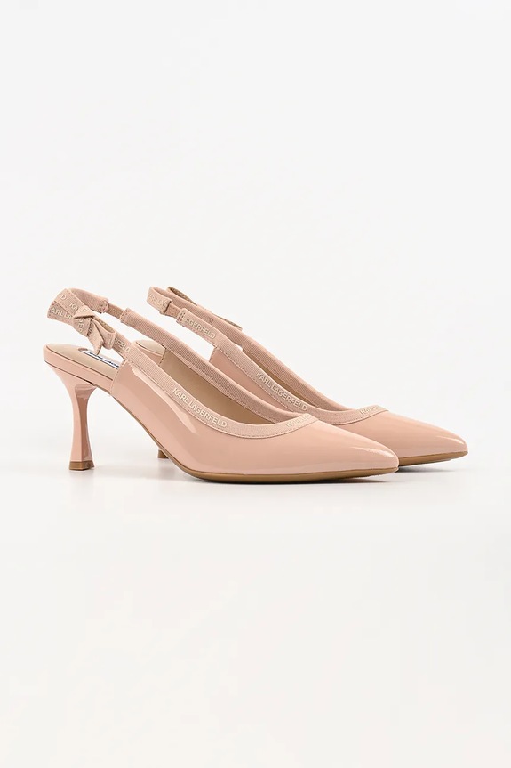 Karl Lagerfeld szpilki skórzane SIENNA KL32706.1NU beżowy SS26