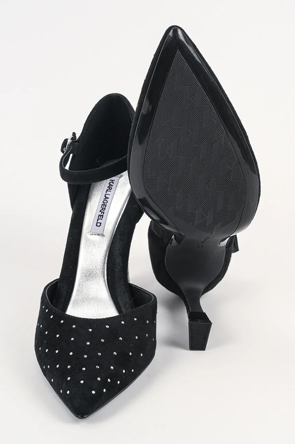 Semišové lodičky Karl Lagerfeld PREMIERE 90 KL33504A.50S černá