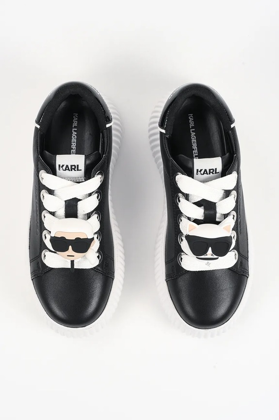 Karl Lagerfeld sneakersy skórzane KREEPER LO czarny KL42336T.000