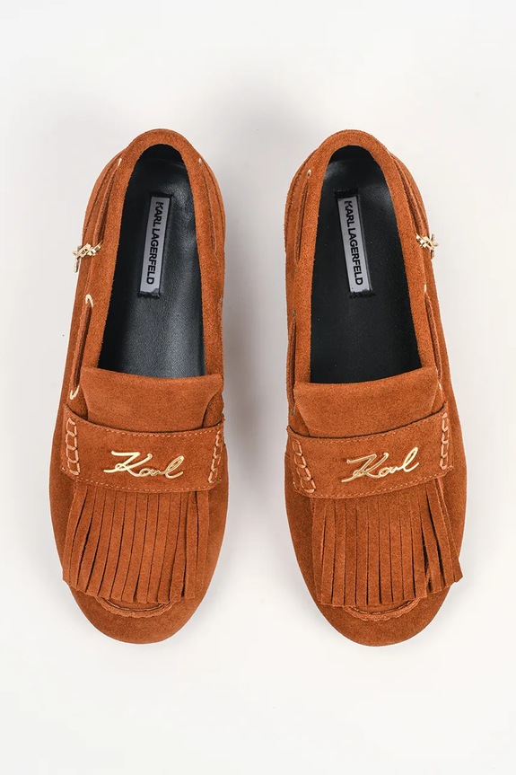 Karl Lagerfeld mocasini din piele întoarsă MARLEE maro KL41329A.533