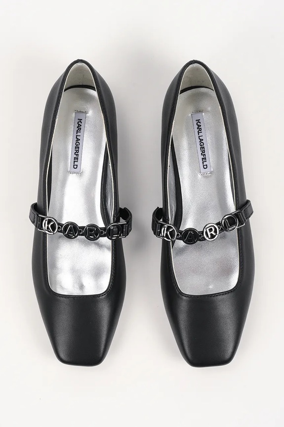 Karl Lagerfeld balerini de piele KONNIE negru KL40196.00S