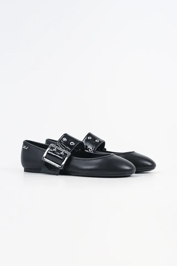 Karl Lagerfeld balerini de piele KARO KL40126.000 negru SS26